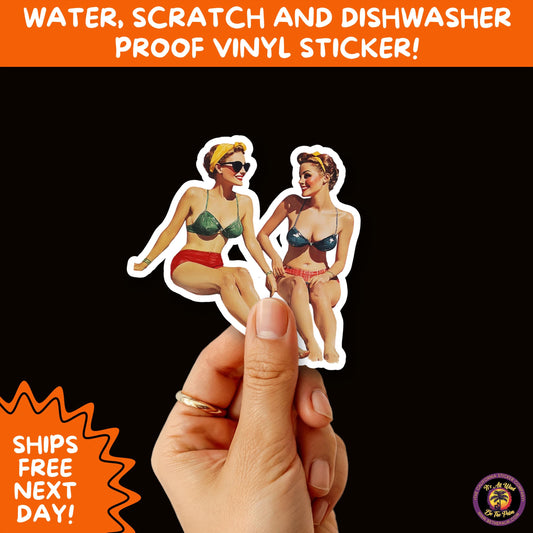 FUN BEACH STICKERS with Bikini Designs, Perfect for Travel Journals, Water Bottles, Tumblers, Laptops, Scrapbooks, and Summer Decor