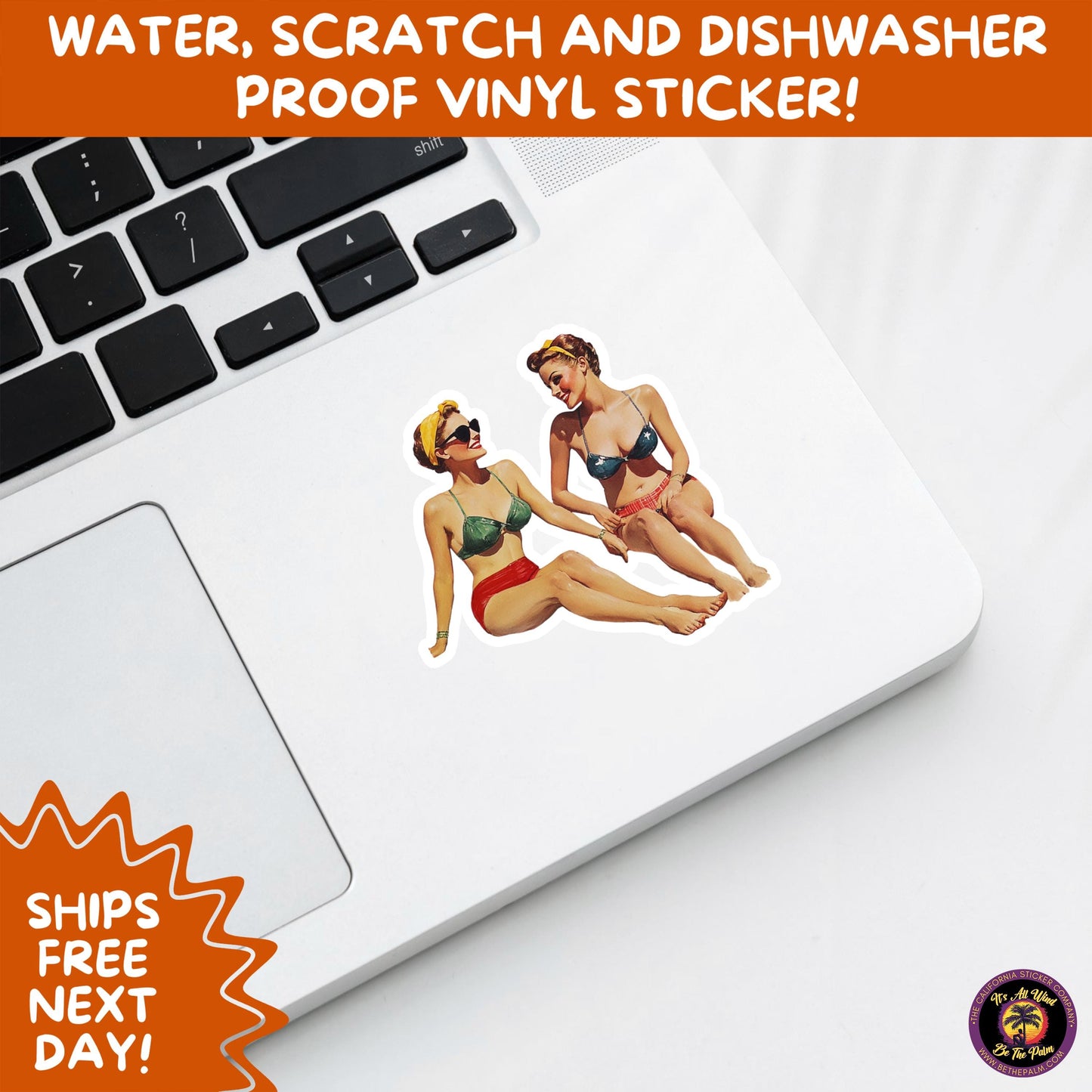 FUN BEACH STICKERS with Bikini Designs, Perfect for Travel Journals, Water Bottles, Tumblers, Laptops, Scrapbooks, and Summer Decor