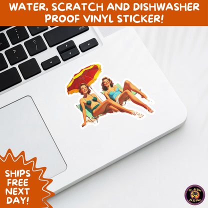 FUN BEACH STICKERS with Bikini Designs, Perfect for Travel Journals, Water Bottles, Tumblers, Laptops, Scrapbooks, and Summer Decor