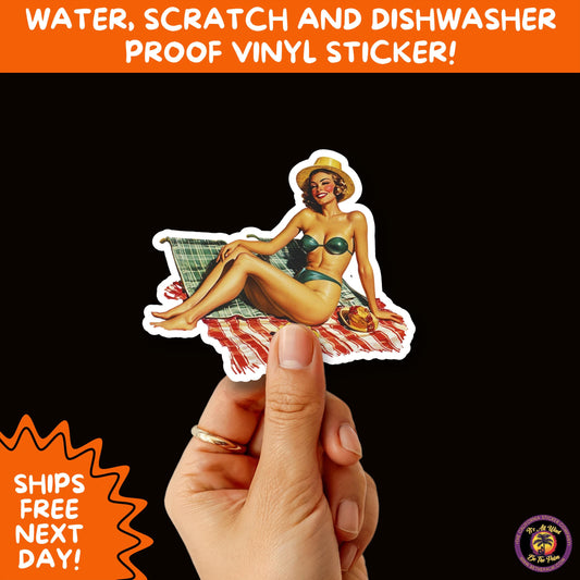FUN BEACH STICKERS with Bikini Designs, Perfect for Travel Journals, Water Bottles, Tumblers, Laptops, Scrapbooks, and Summer Decor