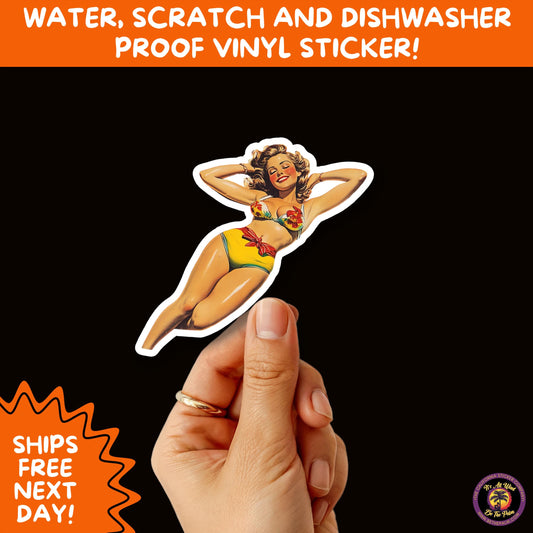 FUN BEACH STICKERS with Bikini Designs, Perfect for Travel Journals, Water Bottles, Tumblers, Laptops, Scrapbooks, and Summer Decor