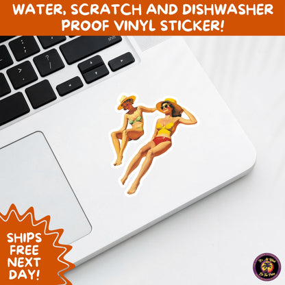 FUN BEACH STICKERS with Bikini Designs, Perfect for Travel Journals, Water Bottles, Tumblers, Laptops, Scrapbooks, and Summer Decor