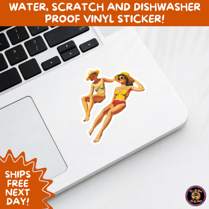 FUN BEACH STICKERS with Bikini Designs, Perfect for Travel Journals, Water Bottles, Tumblers, Laptops, Scrapbooks, and Summer Decor