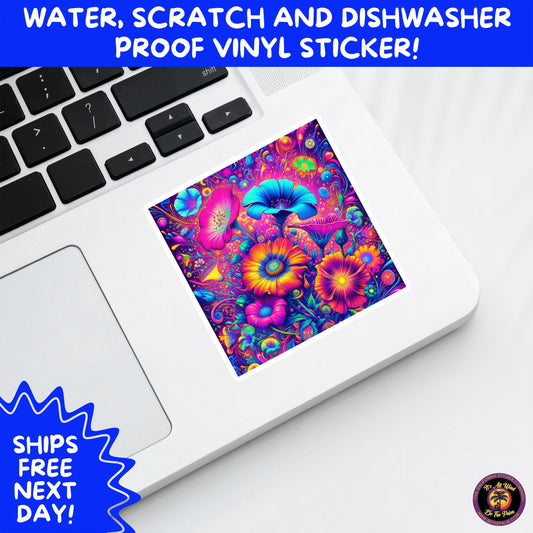 2. PSYCHEDELIC ART STICKERS | Trippy Groovy Vinyl Decals for Journals, Water Bottles, Laptops, Hippie Aesthetic Stickers for Vibe Lovers