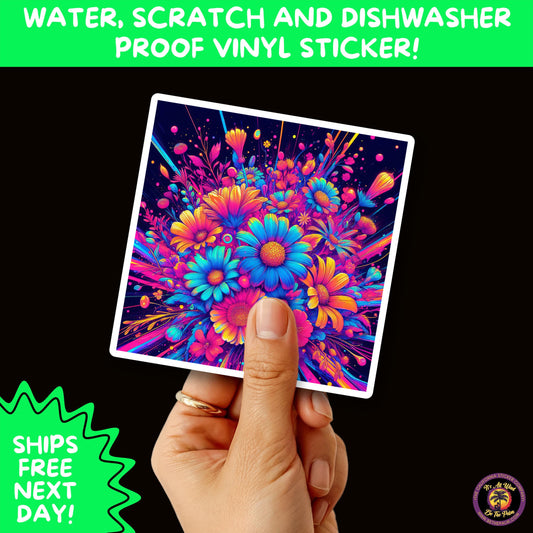 PSYCHEDELIC ART STICKERS | Trippy Groovy Vinyl Decals for Journals, Water Bottles, Laptops, Hippie Aesthetic Stickers for Vibe Lovers