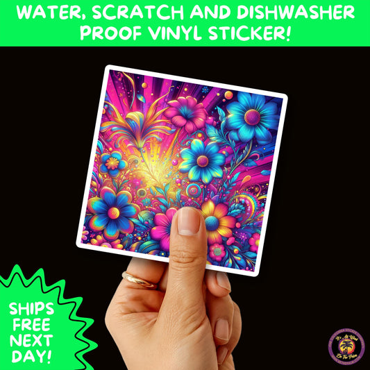 PSYCHEDELIC ART STICKERS | Trippy Groovy Vinyl Decals for Journals, Water Bottles, Laptops, Hippie Aesthetic Stickers for Vibe Lovers