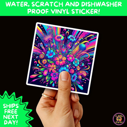 PSYCHEDELIC ART STICKERS | Trippy Groovy Vinyl Decals for Journals, Water Bottles, Laptops, Hippie Aesthetic Stickers for Vibe Lovers