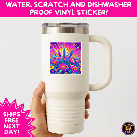 PSYCHEDELIC ART STICKERS | Trippy Groovy Vinyl Decals for Journals, Water Bottles, Laptops, Hippie Aesthetic Stickers for Vibe Lovers
