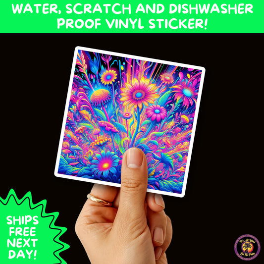 PSYCHEDELIC ART STICKERS | Trippy Groovy Vinyl Decals for Journals, Water Bottles, Laptops, Hippie Aesthetic Stickers for Vibe Lovers