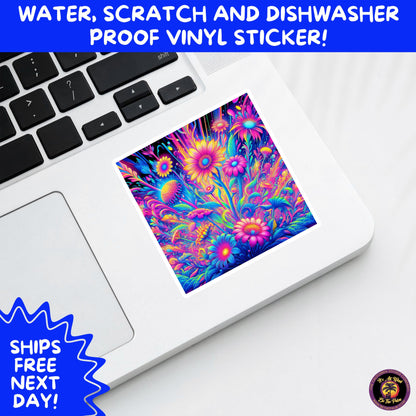 PSYCHEDELIC ART STICKERS | Trippy Groovy Vinyl Decals for Journals, Water Bottles, Laptops, Hippie Aesthetic Stickers for Vibe Lovers