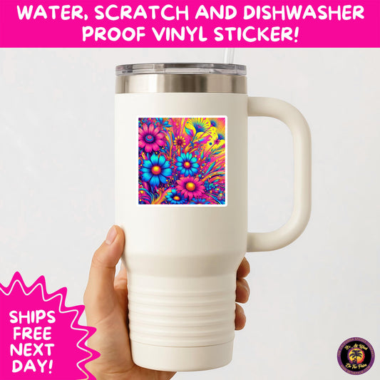 PSYCHEDELIC ART STICKERS | Trippy Groovy Vinyl Decals for Journals, Water Bottles, Laptops, Hippie Aesthetic Stickers for Vibe Lovers