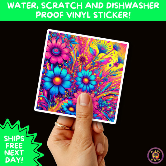 PSYCHEDELIC ART STICKERS | Trippy Groovy Vinyl Decals for Journals, Water Bottles, Laptops, Hippie Aesthetic Stickers for Vibe Lovers