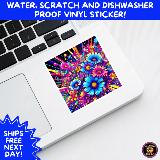 PSYCHEDELIC ART STICKERS | Trippy Groovy Vinyl Decals for Journals, Water Bottles, Laptops, Hippie Aesthetic Stickers for Vibe Lovers