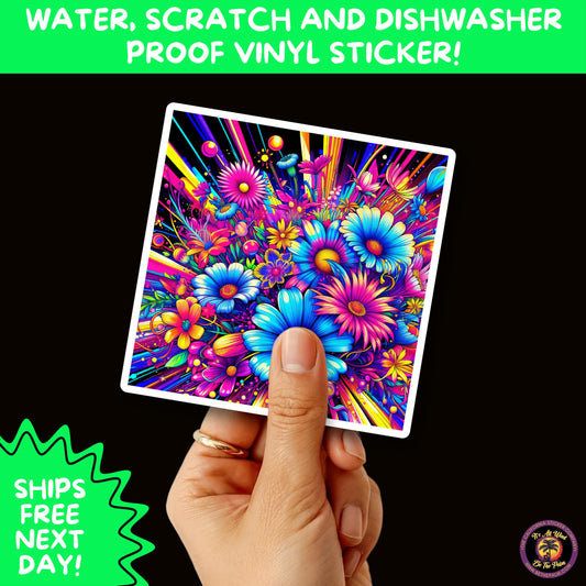 PSYCHEDELIC ART STICKERS | Trippy Groovy Vinyl Decals for Journals, Water Bottles, Laptops, Hippie Aesthetic Stickers for Vibe Lovers