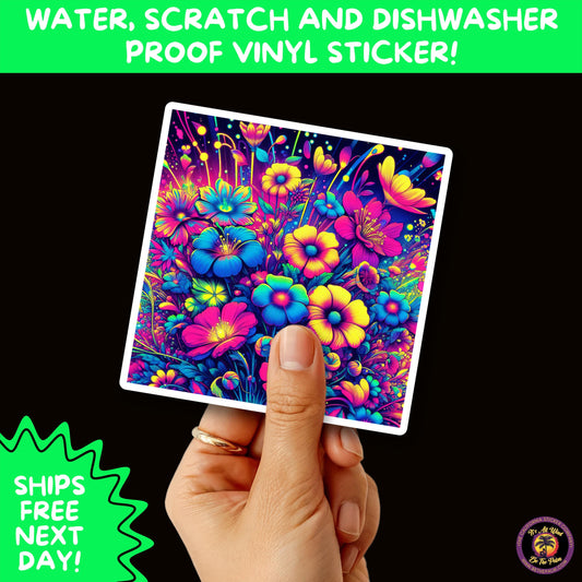 PSYCHEDELIC ART STICKERS | Trippy Groovy Vinyl Decals for Journals, Water Bottles, Laptops, Hippie Aesthetic Stickers for Vibe Lovers
