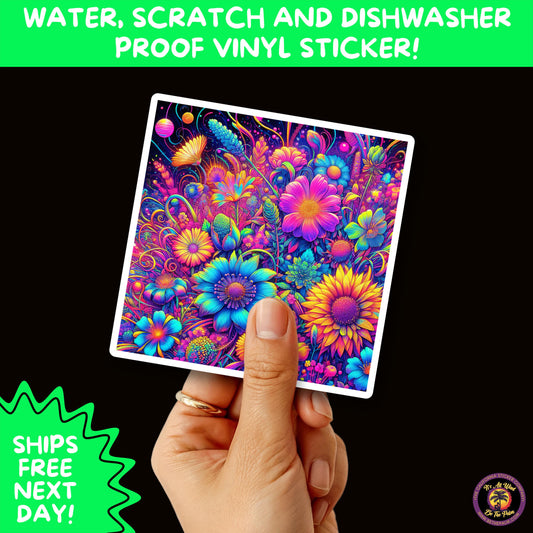 PSYCHEDELIC ART STICKERS | Trippy Groovy Vinyl Decals for Journals, Water Bottles, Laptops, Hippie Aesthetic Stickers for Vibe Lovers