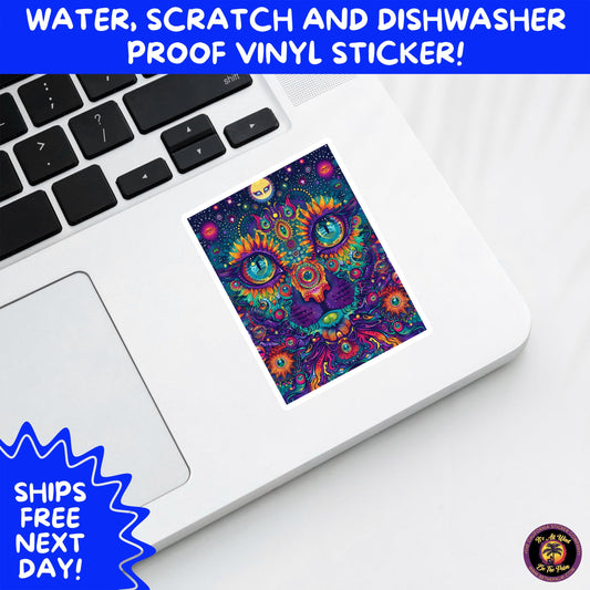 PSYCHEDELIC ART STICKERS | Trippy Groovy Vinyl Decals for Journals, Water Bottles, Laptops, Hippie Aesthetic Stickers for Vibe Lovers