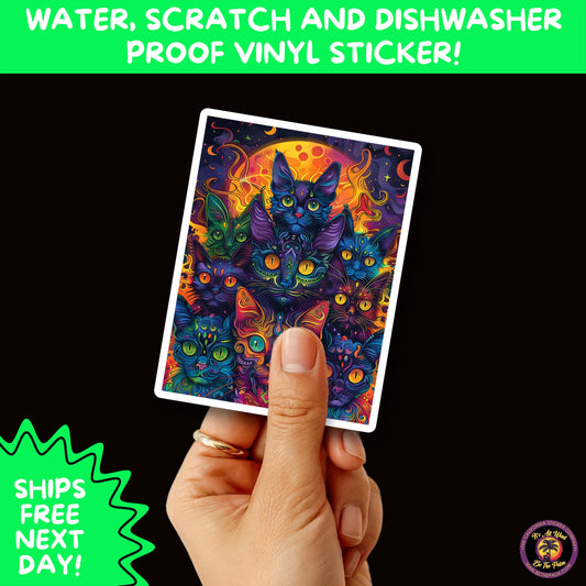 PSYCHEDELIC ART STICKERS | Trippy Groovy Vinyl Decals for Journals, Water Bottles, Laptops, Hippie Aesthetic Stickers for Vibe Lovers