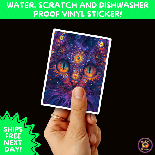 PSYCHEDELIC ART STICKERS | Trippy Groovy Vinyl Decals for Journals, Water Bottles, Laptops, Hippie Aesthetic Stickers for Vibe Lovers