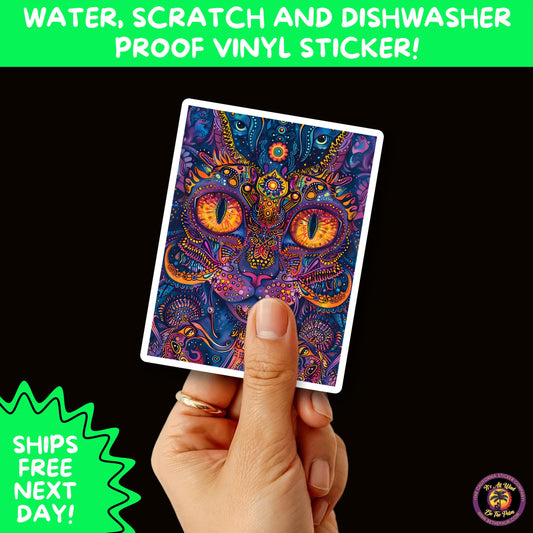PSYCHEDELIC ART STICKERS | Trippy Groovy Vinyl Decals for Journals, Water Bottles, Laptops, Hippie Aesthetic Stickers for Vibe Lovers