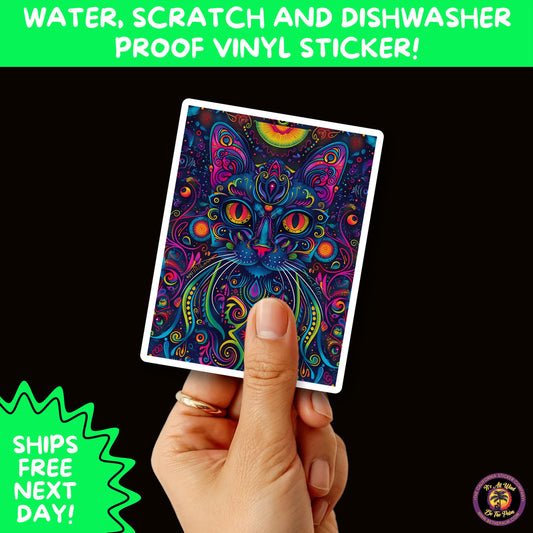PSYCHEDELIC ART STICKERS | Trippy Groovy Vinyl Decals for Journals, Water Bottles, Laptops, Hippie Aesthetic Stickers for Vibe Lovers