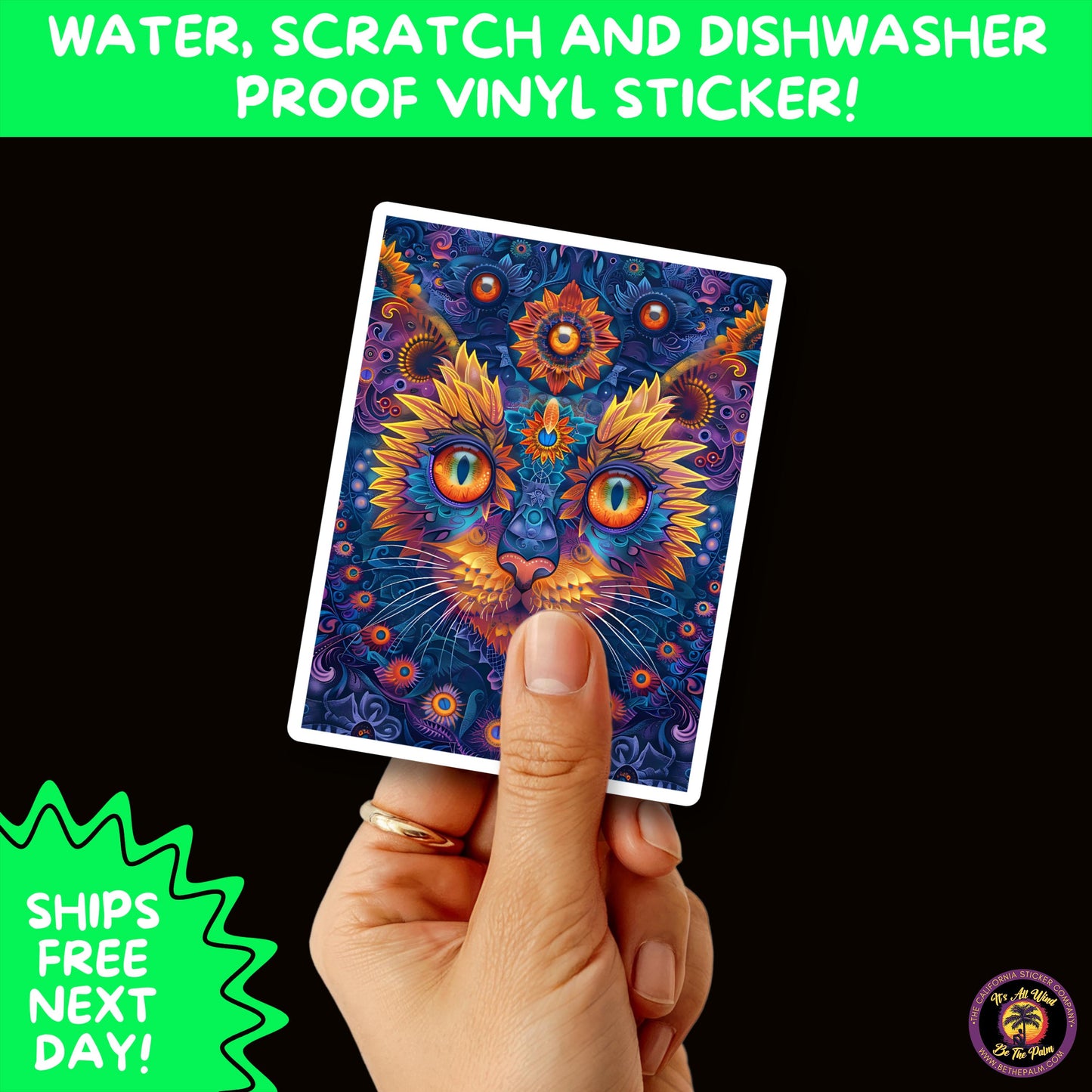 PSYCHEDELIC ART STICKERS | Trippy Groovy Vinyl Decals for Journals, Water Bottles, Laptops, Hippie Aesthetic Stickers for Vibe Lovers