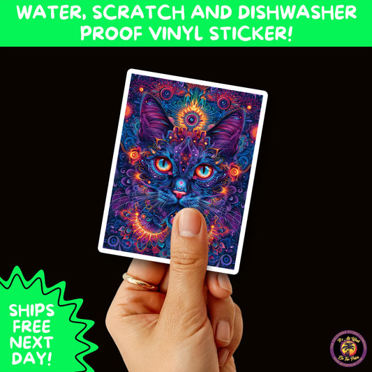 PSYCHEDELIC ART STICKERS | Trippy Groovy Vinyl Decals for Journals, Water Bottles, Laptops, Hippie Aesthetic Stickers for Vibe Lovers