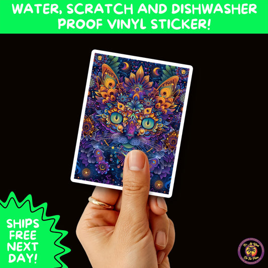 PSYCHEDELIC ART STICKERS | Trippy Groovy Vinyl Decals for Journals, Water Bottles, Laptops, Hippie Aesthetic Stickers for Vibe Lovers