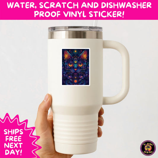 PSYCHEDELIC ART STICKERS | Trippy Groovy Vinyl Decals for Journals, Water Bottles, Laptops, Hippie Aesthetic Stickers for Vibe Lovers