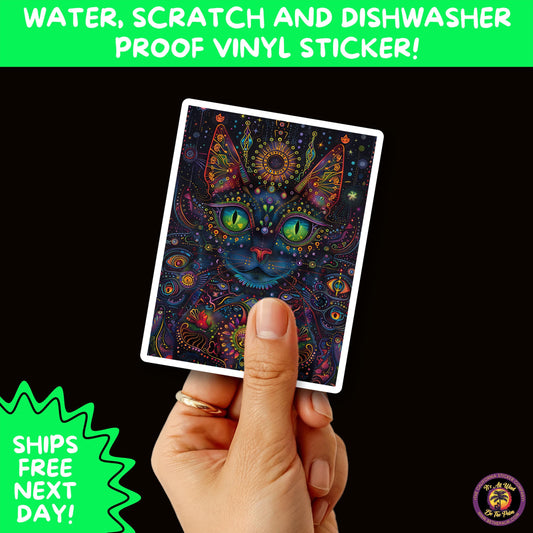 PSYCHEDELIC ART STICKERS | Trippy Groovy Vinyl Decals for Journals, Water Bottles, Laptops, Hippie Aesthetic Stickers for Vibe Lovers