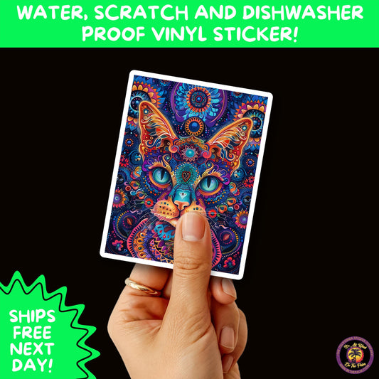 PSYCHEDELIC ART STICKERS | Trippy Groovy Vinyl Decals for Journals, Water Bottles, Laptops, Hippie Aesthetic Stickers for Vibe Lovers