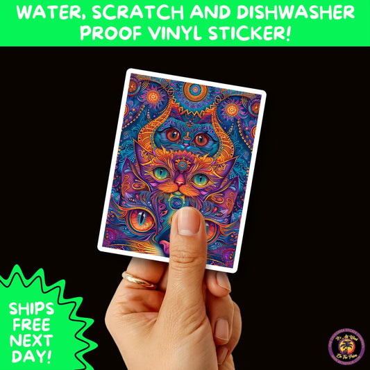 PSYCHEDELIC ART STICKERS | Trippy Groovy Vinyl Decals for Journals, Water Bottles, Laptops, Hippie Aesthetic Stickers for Vibe Lovers