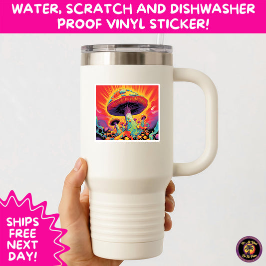 PSYCHEDELIC ART STICKERS | Trippy Groovy Vinyl Decals for Journals, Water Bottles, Laptops, Hippie Aesthetic Stickers for Vibe Lovers