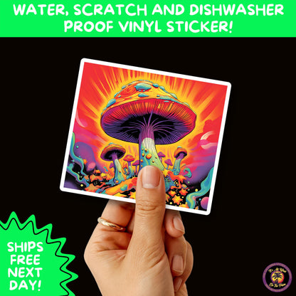 PSYCHEDELIC ART STICKERS | Trippy Groovy Vinyl Decals for Journals, Water Bottles, Laptops, Hippie Aesthetic Stickers for Vibe Lovers