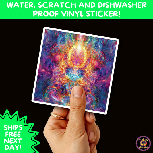 PSYCHEDELIC ART STICKERS | Trippy Groovy Vinyl Decals for Journals, Water Bottles, Laptops, Hippie Aesthetic Stickers for Vibe Lovers