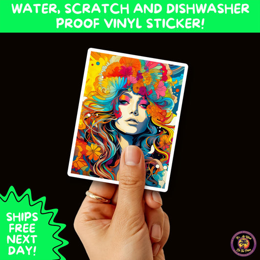 PSYCHEDELIC ART STICKERS | Trippy Groovy Vinyl Decals for Journals, Water Bottles, Laptops, Hippie Aesthetic Stickers for Vibe Lovers