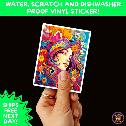 PSYCHEDELIC ART STICKERS | Trippy Groovy Vinyl Decals for Journals, Water Bottles, Laptops, Hippie Aesthetic Stickers for Vibe Lovers