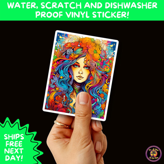 PSYCHEDELIC ART STICKERS | Trippy Groovy Vinyl Decals for Journals, Water Bottles, Laptops, Hippie Aesthetic Stickers for Vibe Lovers