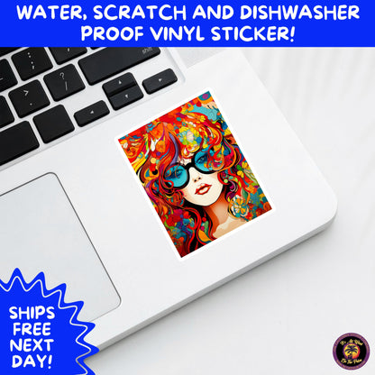 PSYCHEDELIC ART STICKERS | Trippy Groovy Vinyl Decals for Journals, Water Bottles, Laptops, Hippie Aesthetic Stickers for Vibe Lovers