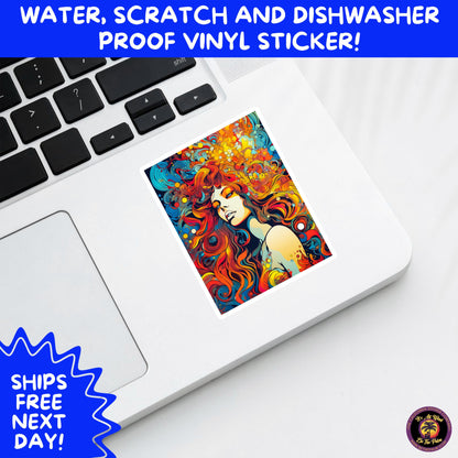 PSYCHEDELIC ART STICKERS | Trippy Groovy Vinyl Decals for Journals, Water Bottles, Laptops, Hippie Aesthetic Stickers for Vibe Lovers