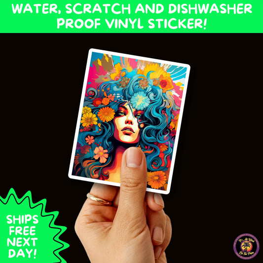 PSYCHEDELIC ART STICKERS | Trippy Groovy Vinyl Decals for Journals, Water Bottles, Laptops, Hippie Aesthetic Stickers for Vibe Lovers