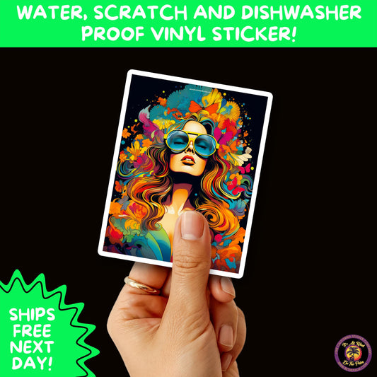 PSYCHEDELIC ART STICKERS | Trippy Groovy Vinyl Decals for Journals, Water Bottles, Laptops, Hippie Aesthetic Stickers for Vibe Lovers