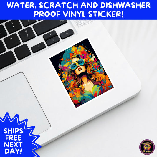 PSYCHEDELIC ART STICKERS | Trippy Groovy Vinyl Decals for Journals, Water Bottles, Laptops, Hippie Aesthetic Stickers for Vibe Lovers