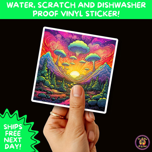 PSYCHEDELIC ART STICKERS | Trippy Groovy Vinyl Decals for Journals, Water Bottles, Laptops, Hippie Aesthetic Stickers for Vibe Lovers