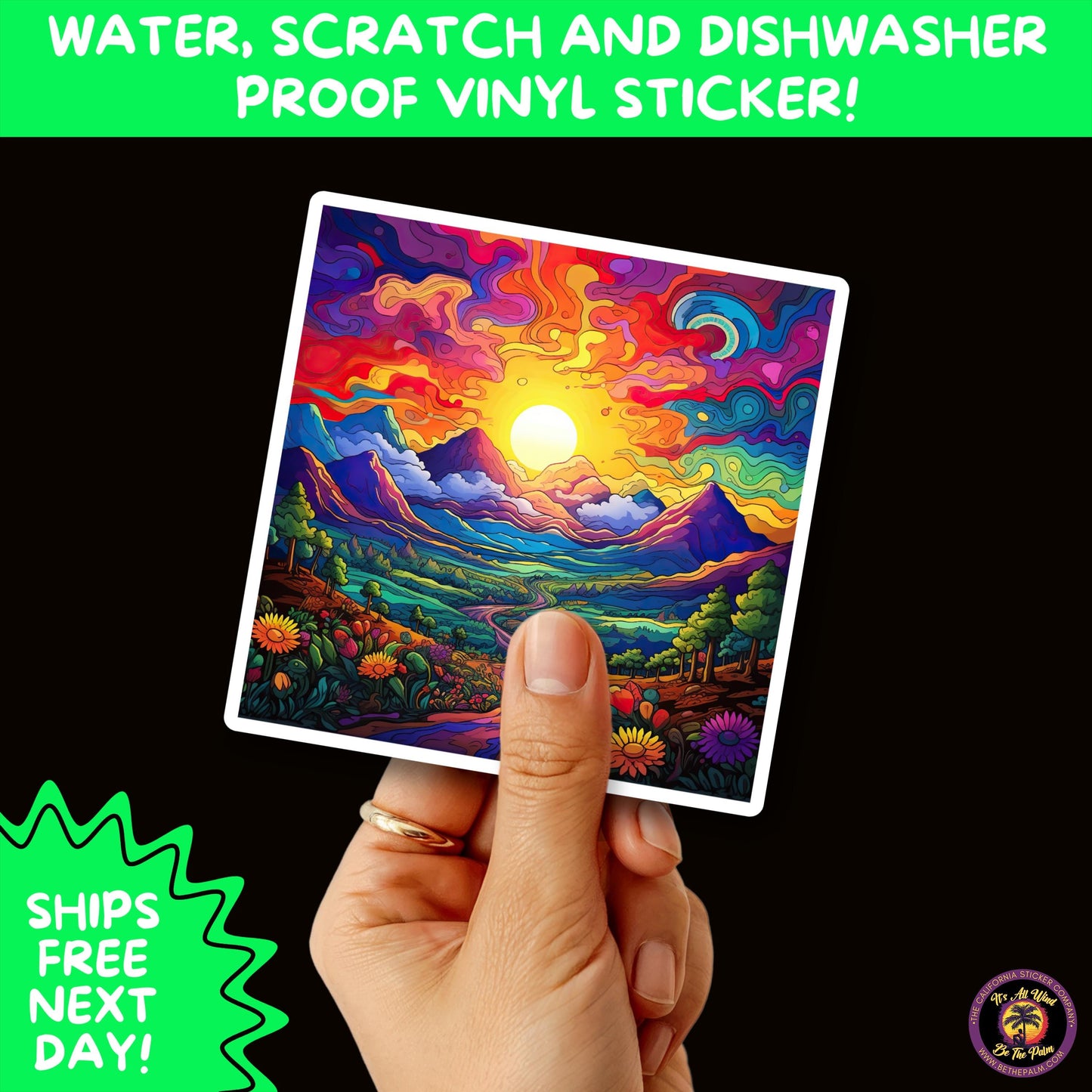 PSYCHEDELIC ART STICKERS | Trippy Groovy Vinyl Decals for Journals, Water Bottles, Laptops, Hippie Aesthetic Stickers for Vibe Lovers
