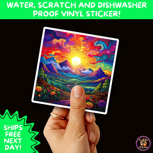 PSYCHEDELIC ART STICKERS | Trippy Groovy Vinyl Decals for Journals, Water Bottles, Laptops, Hippie Aesthetic Stickers for Vibe Lovers