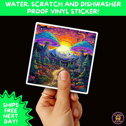 PSYCHEDELIC ART STICKERS | Trippy Groovy Vinyl Decals for Journals, Water Bottles, Laptops, Hippie Aesthetic Stickers for Vibe Lovers