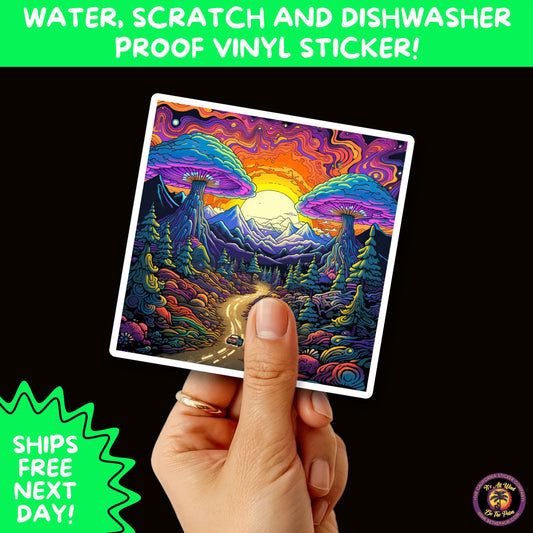 PSYCHEDELIC ART STICKERS | Trippy Groovy Vinyl Decals for Journals, Water Bottles, Laptops, Hippie Aesthetic Stickers for Vibe Lovers
