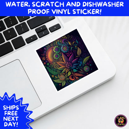 PSYCHEDELIC ART STICKERS | Trippy Groovy Vinyl Decals for Journals, Water Bottles, Laptops, Hippie Aesthetic Stickers for Vibe Lovers