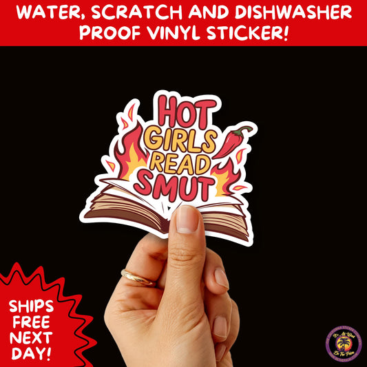 SMUT BOOK LOVER | Stickers – Funny Romance Sticker Pack for Readers, Booktok Gifts, Steamy Books, Kindle Accessories, Waterproof Vinyl
